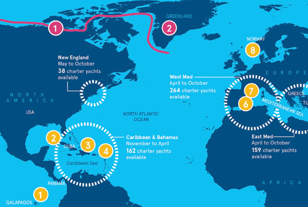 Boat Magazine ShowBoats Charter Around the World infographic