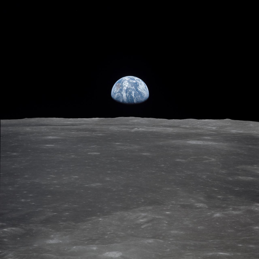 NASA Apollo 11 earth-rise photo