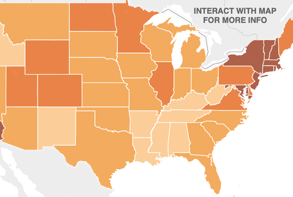 KBM Average cost of a wedding in the U.S. (interactive)