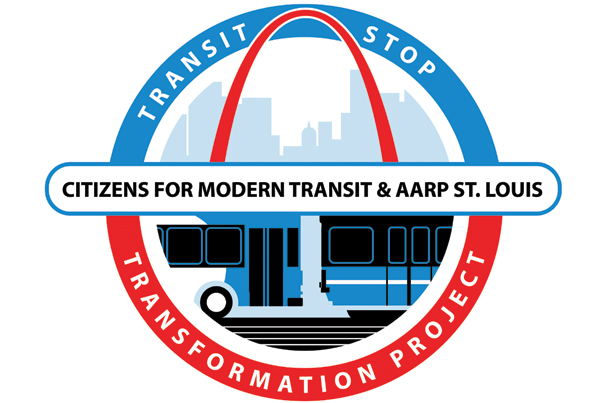 Citizens for Modern Transit & AARP in St. Louis Transit Stop Transformation Project logo design